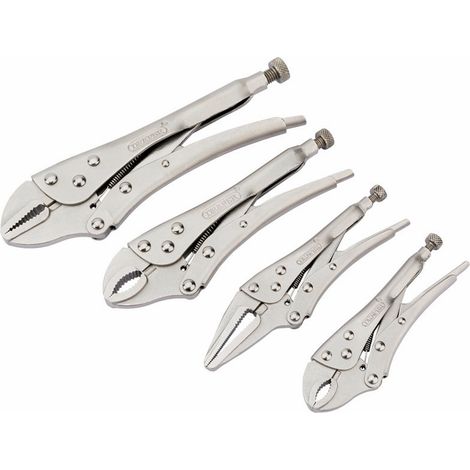 Draper 35373 4-Piece Self-Grip Pliers Set with Curved and Straight Jaws for Versatile Grip and Clamping Tasks (1/2)