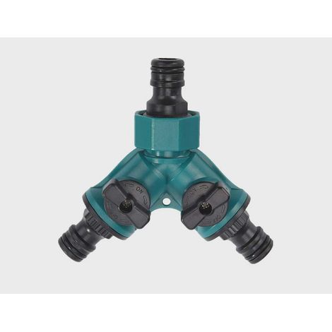 Robinet d'arrosage, raccord rapide, distributeur, vanne d'arrêt, séparateur, raccord 3/4 pouce (vert)