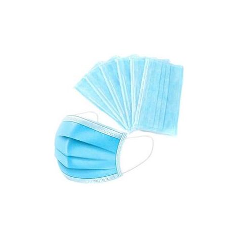 .Masque chirurgical jetable 3 plis avec contours d'oreille.