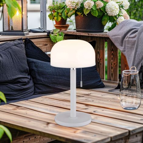 Lampe de table lumière extérieure LED lampe de balcon lampe de table IP44 interrupteur à tirette blanc USB-C (1/5)