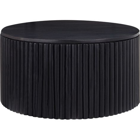 Coffee Table KIRKWOOD Mango Wood Black with Storage