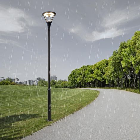 Poteau Solaire pour Lampadaire 5m, Poteau de Lampadaire Solaire avec Piquet et Cadre de Fondation, Mât de Lampadaire Divisé pour Terrasse, pour éclairage Extérieur (1/5)