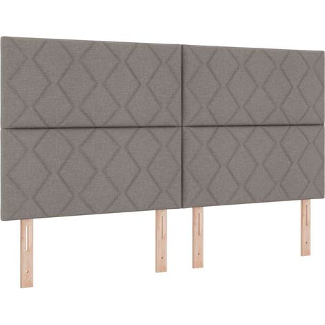 Lit à ressorts avec tête de lit Taupe 180 x 200 cm tissu vidaXL (1/5)