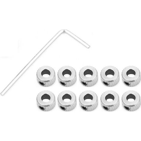 10 Pcs Shaft Collar Electroplate Ferronickel Shaft Lock Collar Ring4.1mm (1/5)
