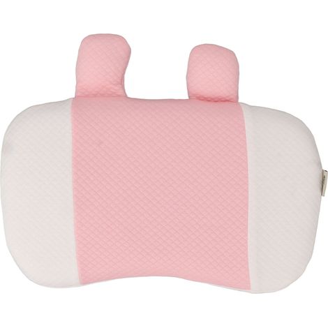 Oreiller bébé rose mignon, petit coussin dormir nouveau-né en soie glacée respirante, pour enfant 0-6 ans. (1/5)
