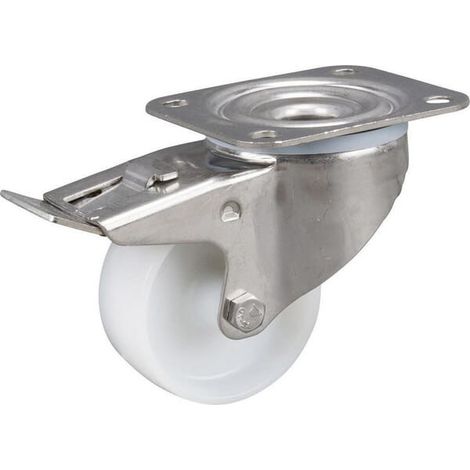Roulettes pivotantes en acier inoxydable à bandage en matière synthétique TENTE 8477UOO080P62 (1/2)