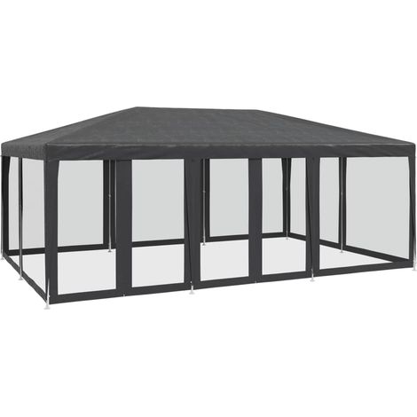 Tente de fête avec 10 parois latérales maille anthracite 6x4 m