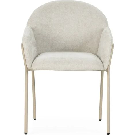 NAYA - Lot de 2 chaises tissu - Beige (1/5)