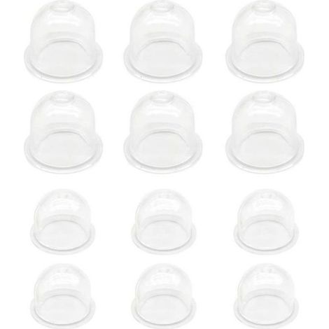 12 Pcs Pompe d'ampoule d'amorce Blanche 19 mm et 22 mm Tasse d'huile de Carburateur Transparente pour Tondeuse, Machine de haie (1/4)