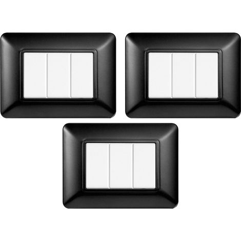 gloca Set 3 Placche Plastica 3P Acciaio Scuro Compatibili Matix (1/4)