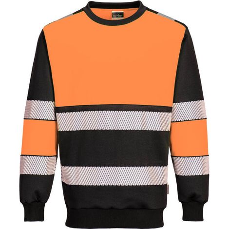 Sudadera PW3 de Alta Visibilidad - Clase 1 / Naranja Negro / M