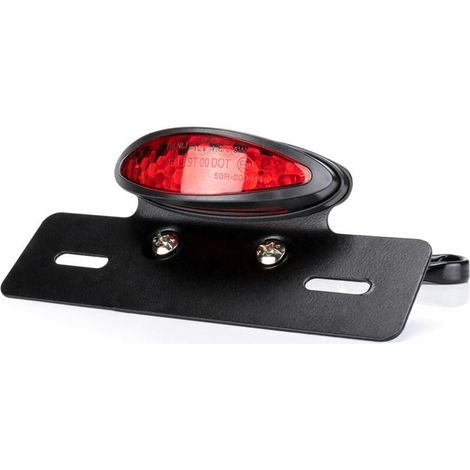 Feu arrière moto stop clignotant plaque d’immatriculation LED rouge blanc, éclairage double fonction, modèle rouge, homologué route (1/5)