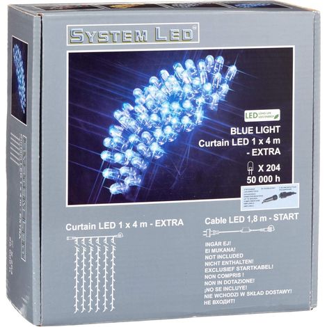 LED Outdoor-Lichtervorhang ,Extra', System LED Zubehör, schwarz, 205 LEDs, blau, B 100cm, H 400cm, 12W (1/5)