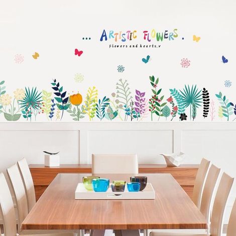 Sticker mural décoratif à motif floral pour chambre ou salle de classe (1/5)