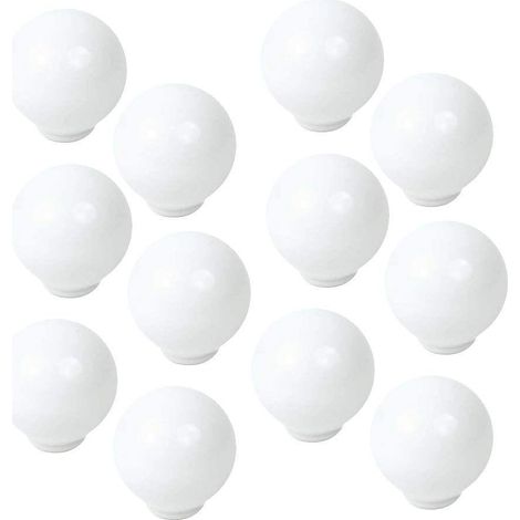 FPLUS pomo bola abs d/29 blanco , Tirador Pomo Mueble Infantil Bola Resina ABS Blanco Brillo - Diámetro 29MM.