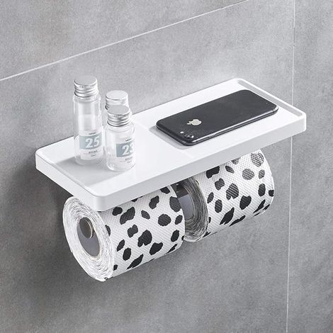 Toilettenpapierhalter, Wandmontage, weiß (1/4)