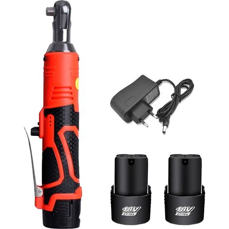 Visseuse électrique sans fil, rechargeable, design à angle droit, 18V 2batteries, UE (1/2)