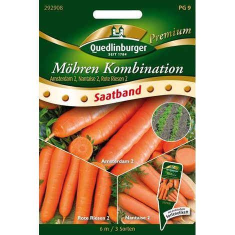 Quedlinburger Möhren Kombination Saatband 3 x 2 Meter - Gemüsesamen