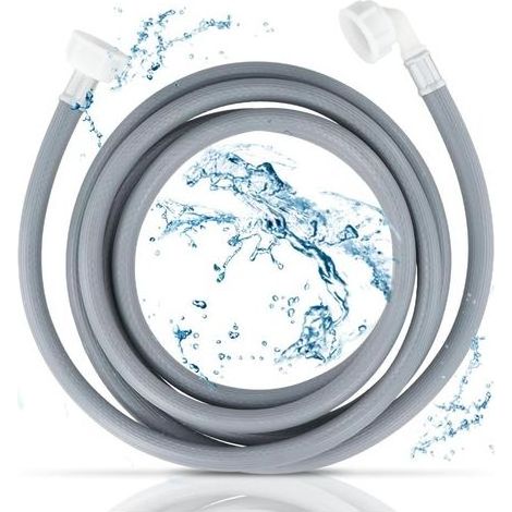 Waschmaschinen- und Geschirrspülerschlauch, Länge: 3 m, für geraden oder abgewinkelten Wasseranschluss, universell einsetzbar, Waschmaschinenzubehör (grau) (1/5)