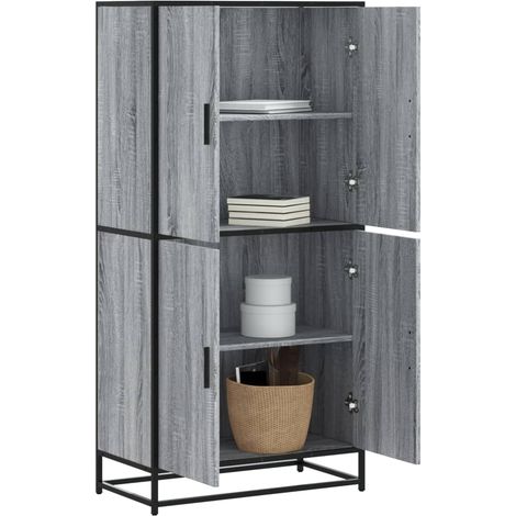 Highboard Grau Sonoma 68x35x139 cm Holzwerkstoff