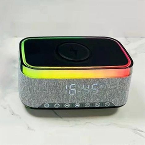 Enceinte Bluetooth avec indicateur de charge et réveil - noire (1/5)