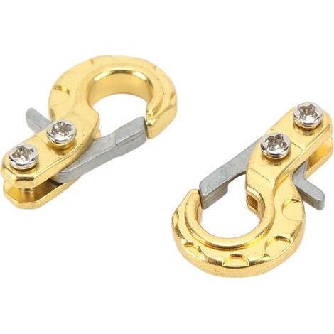 2 Pièces Crochet de Remorquage en Alliage d'Aluminium pour Véhicules RC, Léger et Robuste, Compatible SCX10 et D90, Finition Dorée Élégante (1/5)