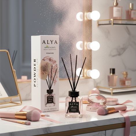 Bâtonnets parfumés en poudre 100 ml – Diffusion longue durée – Parfum poudré délicat – Flacon en verre élégant