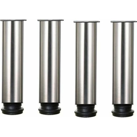 Pied de meuble-Lot de 4 Pieds de meubles de hauteur réglable en acier inoxydable pour canapé table armoires - 25cm - 25cm (1/3)