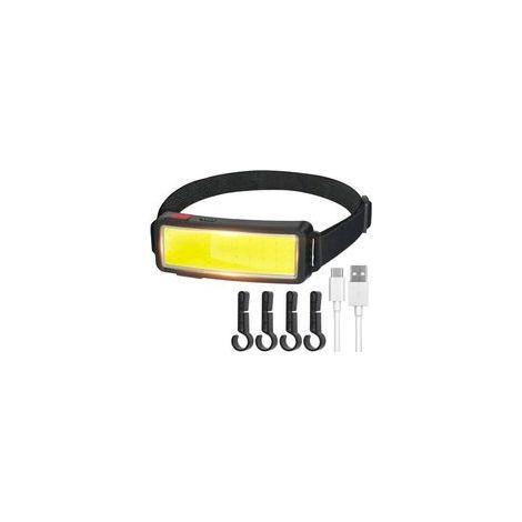 Lampe Frontale LED COB, Torche Frontale USB Rechargeable Puissante, étanche Phare 2000 lumens, Lampe de travail pour casque, pour Le Camping, Entretien et construction de voiture