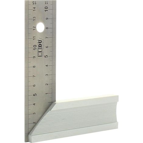 Zimmermannswinkel, Aluminium 150 mm, 45°-Anschlag, gehärteter Stahl, für Holz und Metall (1/5)