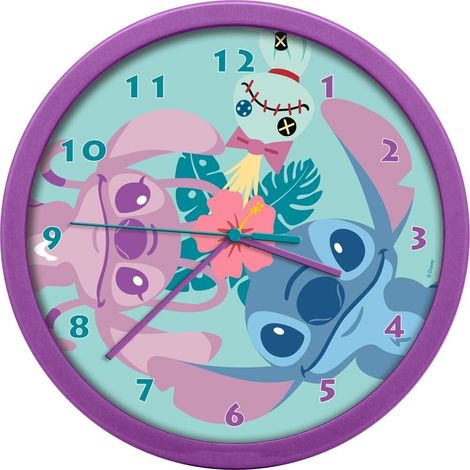 Orologio da parete Stitch con numeri facili da leggere e movimento silenzioso