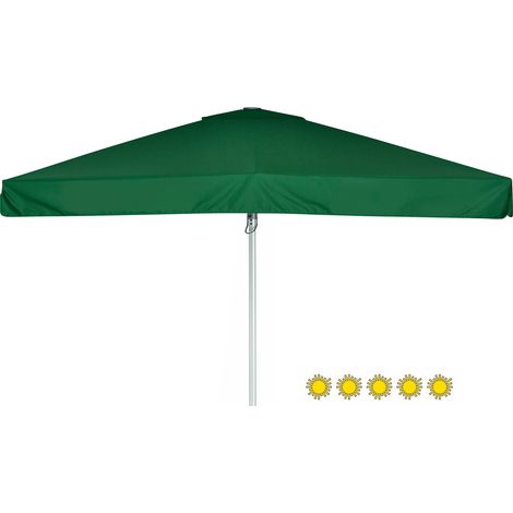 Doppler Sonnenschirm/ Großschirm "Telestar" 400 x 400 cm, dunkelgrün, mit Volant, Bezug aus 100% Polyester, Gestell aus Aluminium, 25 kg (1/5)