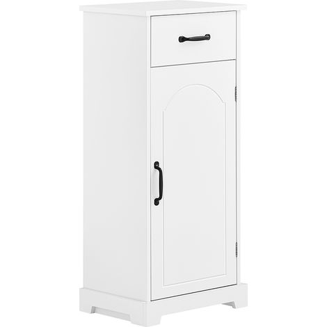SoBuy Mobiletto Bagno Salvaspazio – Mobiletto Bagno Stretto con Cassetti e Ripiani Regolabili, Cassettiera nel legno, Resistente all'Umidità, Bianco, 42x30x93cm, BZR207-W