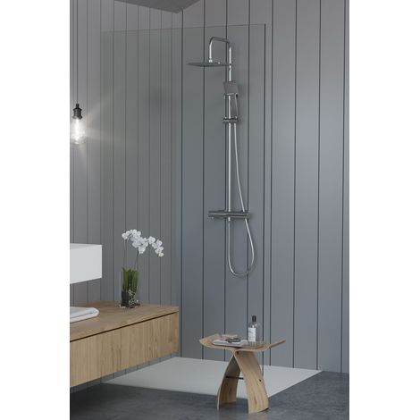Columna de Ducha Wind Blu SQ con termostática, Rociador acero inoxidable AISI304 de 25x25 cm. (1/3)