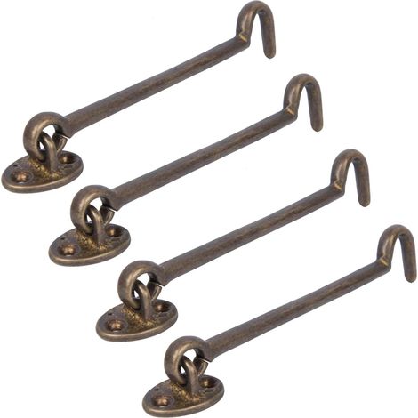 Crochet de Confidentialité en Laiton Doré, Loquet de Porte Solide Et Robuste de 6,7 Pouces, Crochet de Porte épais, Crochet de Cabine Et Loquet à œil (Laiton2Pcs)
