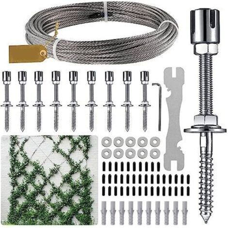 BUNTHAUS Treillis de Support de Plantes de Jardin Treillis en Acier Inoxydable pour Plantes Grimpantes, Treillis Mural à Disposition Flexible pour Plantes Grimpantes (avec Fil d\\\\'acier)