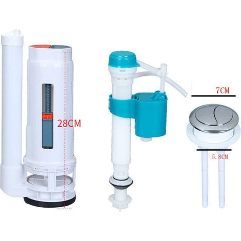 28 cm – 3-teiliges Set – Spülmechanismus für Unterputzspülkasten – Geeignet für WCs mit Einzelspülung (1/3)