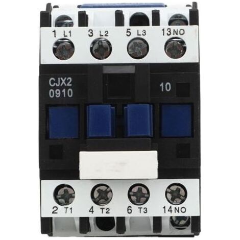 Contacteur de puissance électrique CJX2 0910, Contact argenté triphasé avec base de montage sur Rail Din pour moteur AC 9A (1/4)