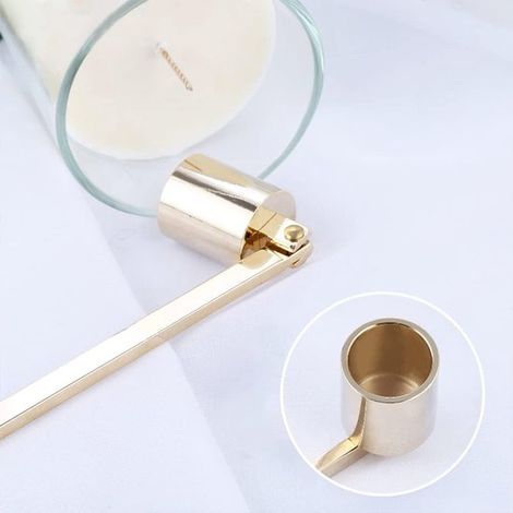Spegnicandela - Accessorio per candele - Spegnimento sicuro - Manico lungo - 179 cm - Oro (1/4)