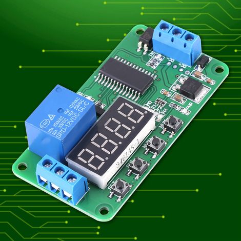 CE03012V 1-Kanal 12V Digitalröhren-Multifunktions-Zeitverzögerungsrelais mit LED-Timer und speicherprogrammierbarer Steuerung für Smart Homes (1/5)