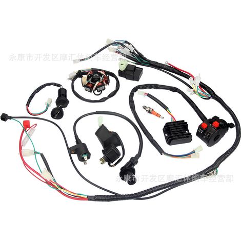 ATV 4WD ATV Accessories GY6 125CC 150CC Full Vehicle Wiring Harness Circuitry Ignition System CDI Kit (1/4)
