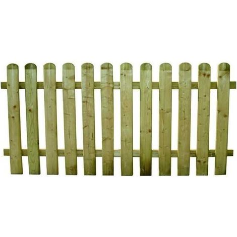 Clôture en bois pour bordure de jardin – Pin imprégné autoclave – 12 barres verticales 180x100h – Dimensions 180x90cm – Blinky