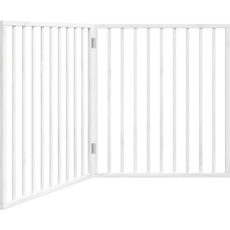Barrière pour chien pliable à 2 panneaux Blanc 160 cm Bois de peuplier (1/5)