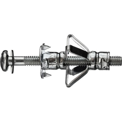RAM – Chevilles métalliques à expansion 5x50 mm – Lot de 100 avec vis – Pour fixation en plaque de plâtre – Ø perçage 10 mm