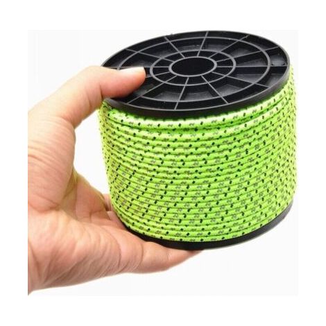 50M Tente Réfléchissante Corde de Nylon Camping Corde Extérieur Vent Cordes pour Camping en Plein air et Randonnée Vert Fluorescent 4mm (1/4)
