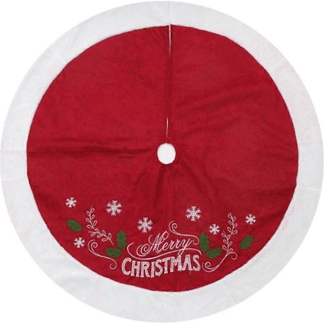 Fröhliche Weihnachten Rote Weihnachtsbaumdecken mit Buchstabenprint, weich und dick, aus Vliesstoff.