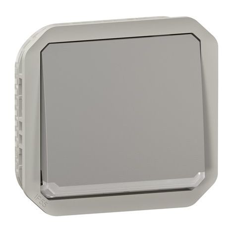 Interrupteur VV lumineux étanche Plexo 10AX 250V IP55 IK08 saillie - gris - LEG069713L (1/4)