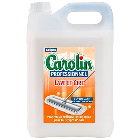 Nettoyant sols Carolin Lave et Cire - Bidon de 5 litres