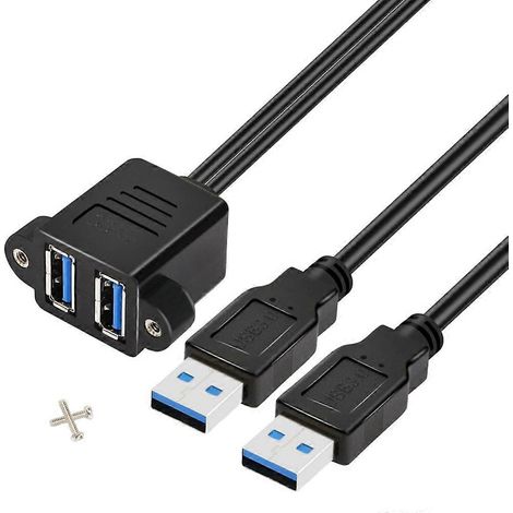 Duales USB 3.0-Kabel, 2-Port-USB 3.0-Verlängerungskabel, Stecker/Buchse, für den Heim- und Schulgebrauch. (1/5)