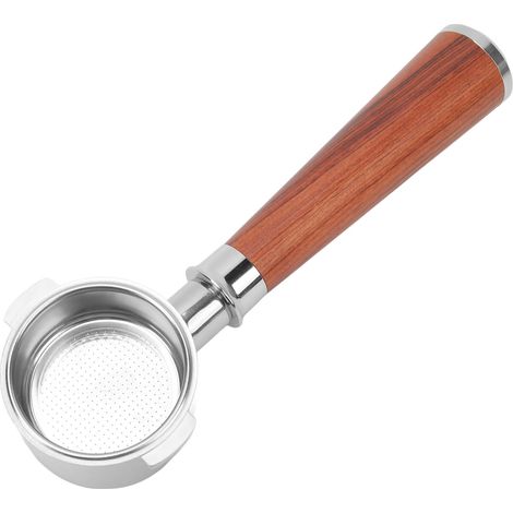 Blanker 51-mm-Edelstahl-Siebträger mit Holzgriff für die ECO310 Kaffeemaschine, bodenloser Korb (1/5)